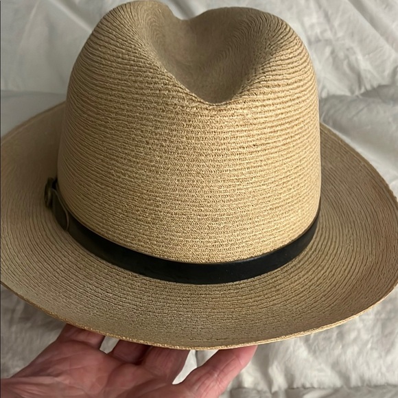 Dobbs Vintage Tan and Black Fedora Hat with Wide Brim 7 1/8 - Picture 8 of 8